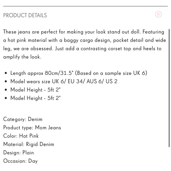 Pretty little thing petite pink cargo pants - Picture 3 of 5